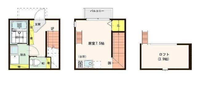 大阪市旭区太子橋のアパートの間取り