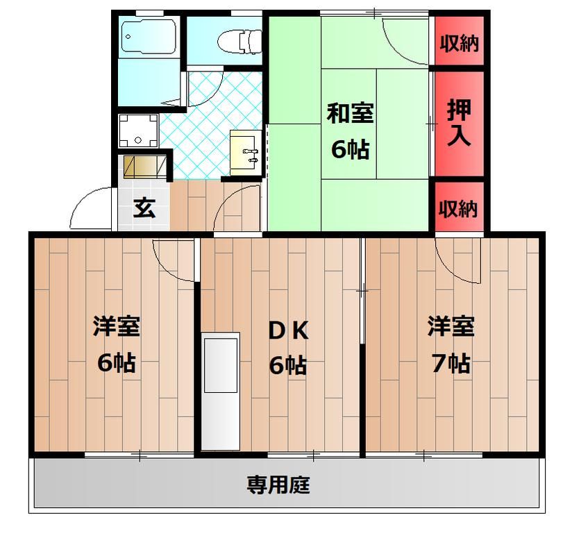 姫路市香寺町広瀬のアパートの間取り