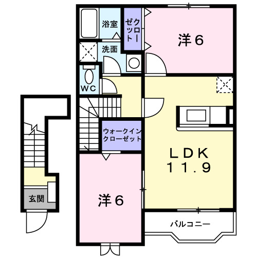 トライアングルの間取り