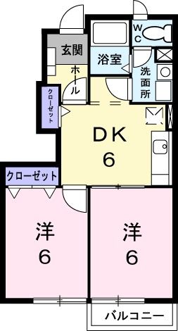 高萩市大字上手綱のアパートの間取り