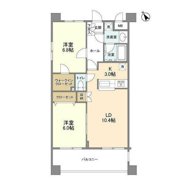 横浜市鶴見区下野谷町のマンションの間取り