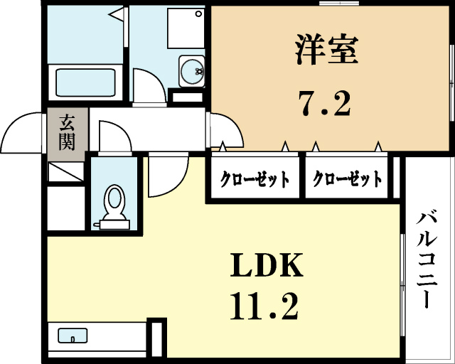 城陽市富野のアパートの間取り