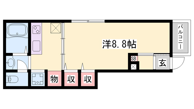 三木市芝町のアパートの間取り