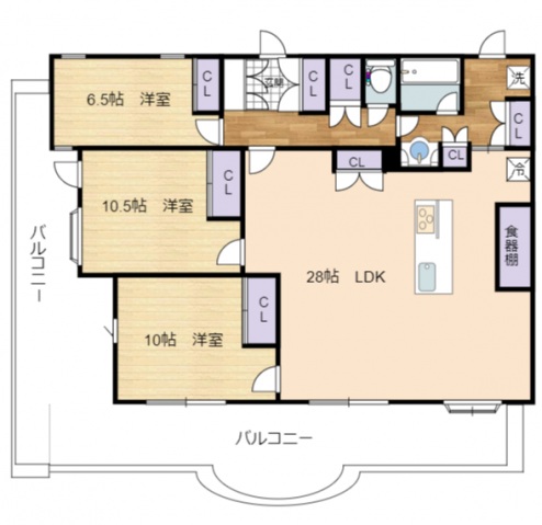 広島市中区十日市町のマンションの間取り