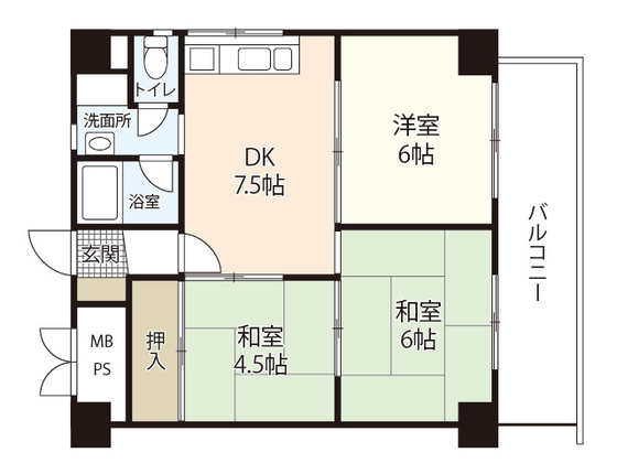 【広島市西区天満町のマンションの間取り】