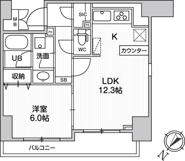 中央区日本橋浜町のマンションの間取り