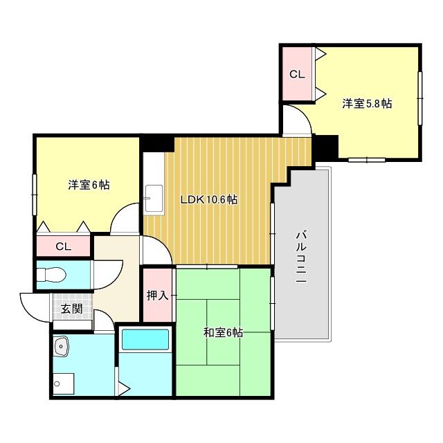 吹田市片山町のマンションの間取り