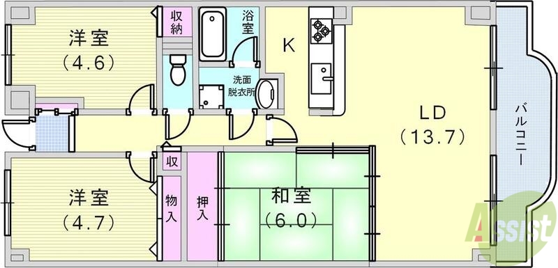 デメテル高取台の間取り