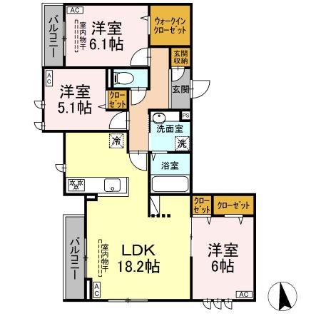 府中市府中町のアパートの間取り