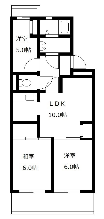 千葉市中央区宮崎のマンションの間取り