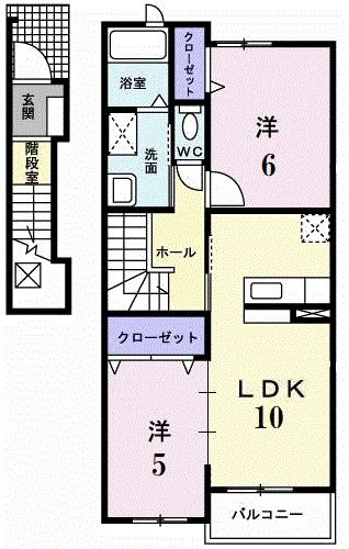 プルメリア　Ｂ棟の間取り