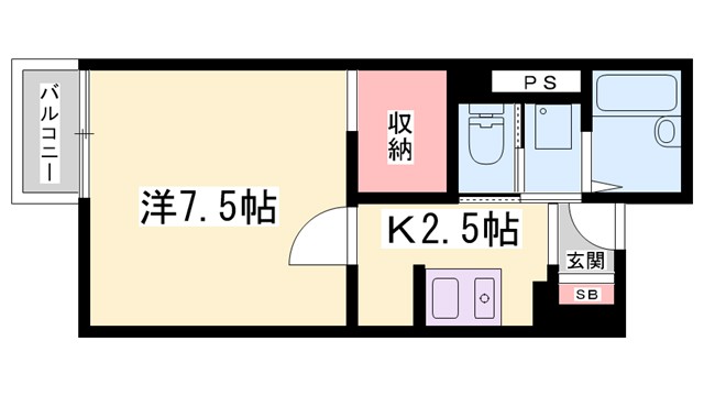 加西市北条町横尾のアパートの間取り