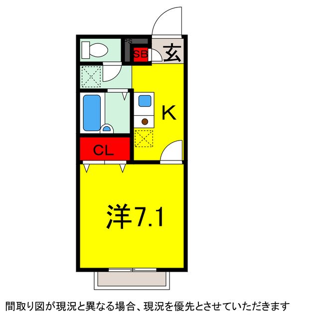 四街道市下志津新田のアパートの間取り