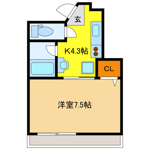 岐阜市御浪町のマンションの間取り