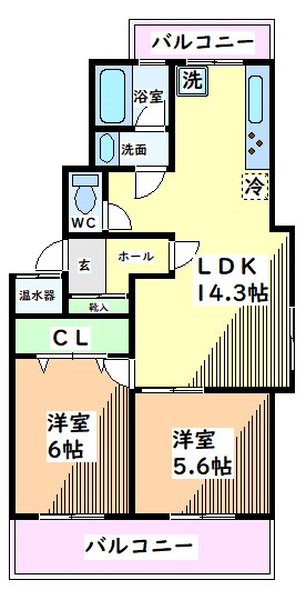 立川市錦町のマンションの間取り