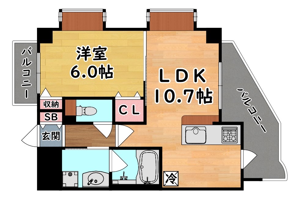 神戸市東灘区住吉本町のマンションの間取り