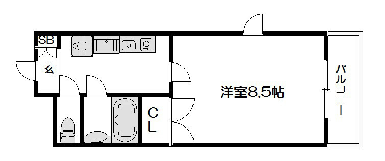 京都市下京区上平野町のマンションの間取り