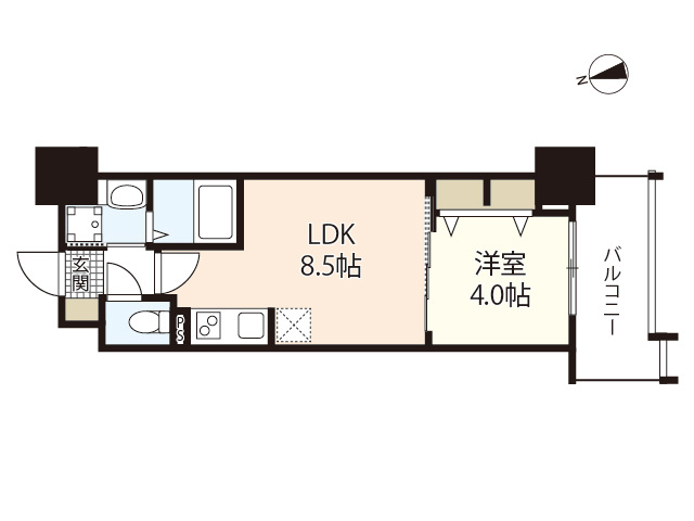 広島市中区本川町のマンションの間取り