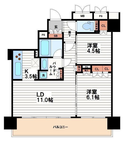 ブランズタワー御堂筋本町の間取り