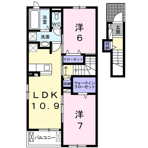 【四日市市日永西のアパートの間取り】