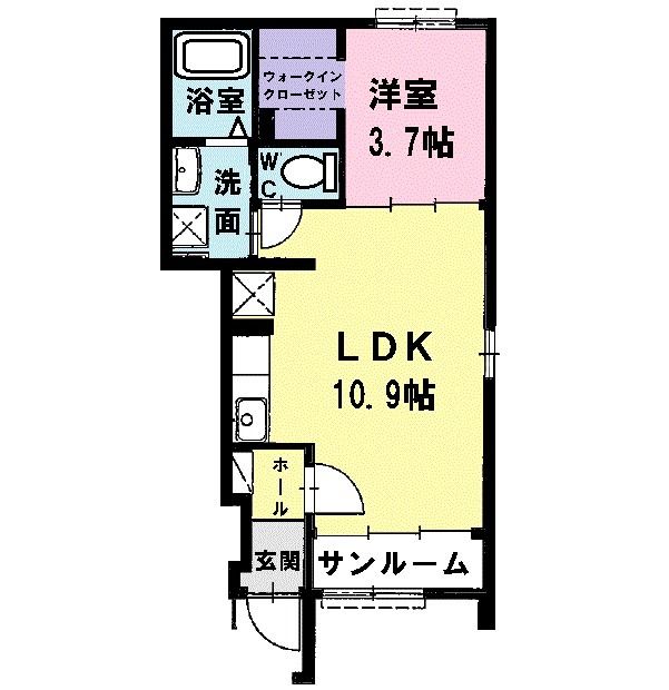 北名古屋市西之保のアパートの間取り