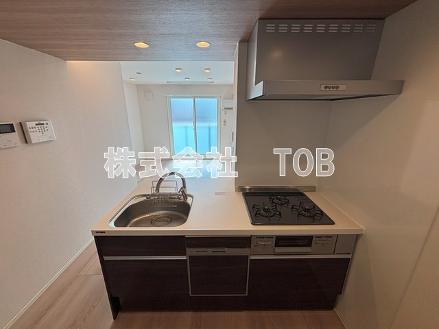 眺望　3口ガスコンロ　グリル付き