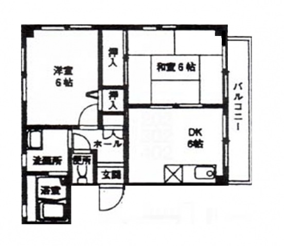 広島市中区江波二本松のマンションの間取り