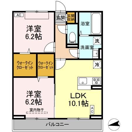 綾瀬市深谷中のアパートの間取り