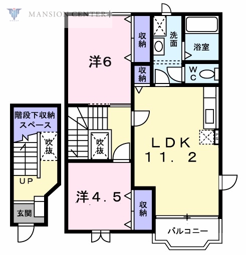 新潟市東区松崎のアパートの間取り