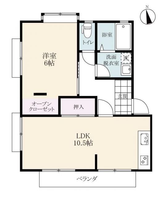 アリーズ牛津ヶ丘Ａの間取り