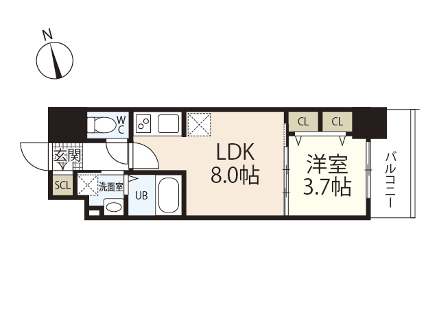 Ｓ－ＲＥＳＩＤＥＮＣＥ国泰寺町二丁目の間取り