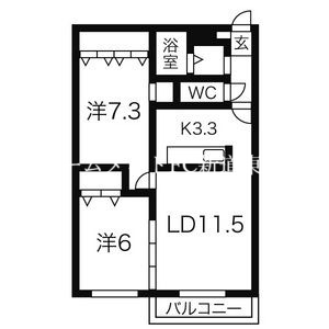 LEE SPACE北18条Aの間取り