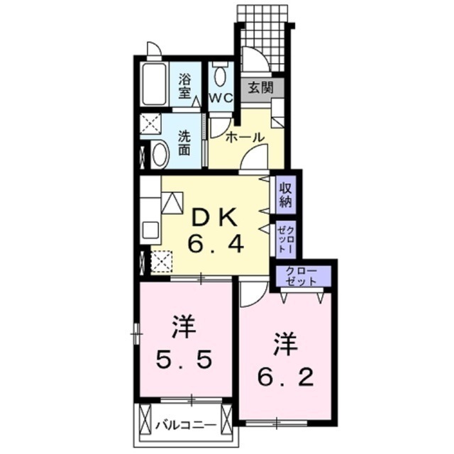 上田市塩川のアパートの間取り