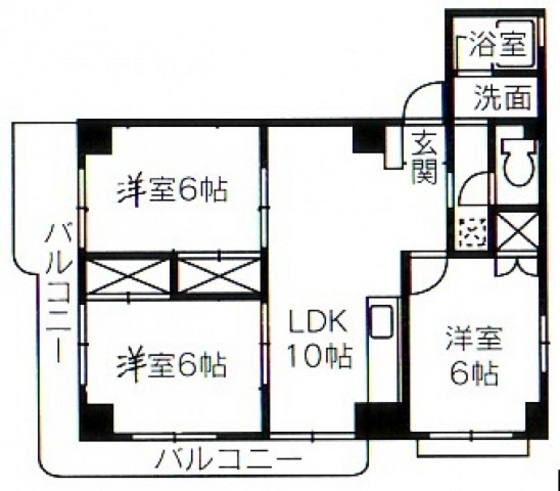 広島市東区光町のマンションの間取り