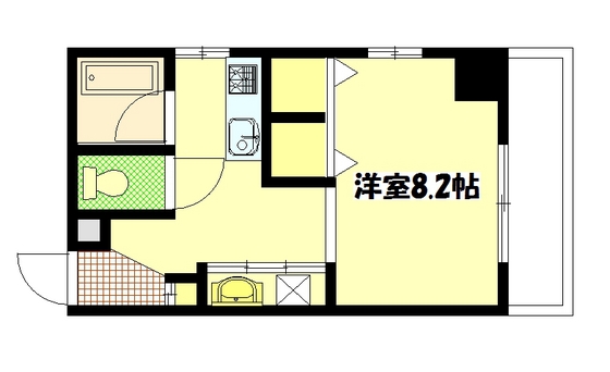 【岡山市北区田町のマンションの間取り】