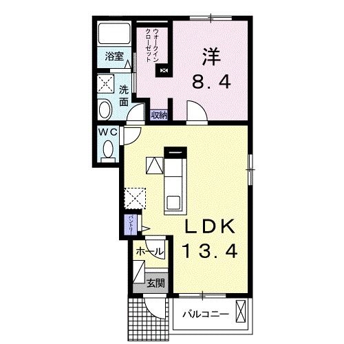 宇部市厚南北のアパートの間取り