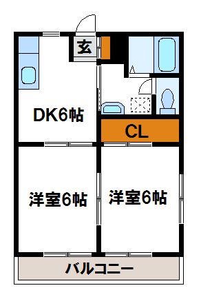 古賀市舞の里のアパートの間取り