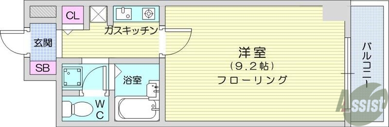 仙台市若林区清水小路のマンションの間取り