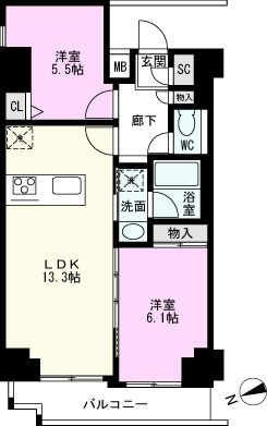 スパシエ千住大橋の間取り