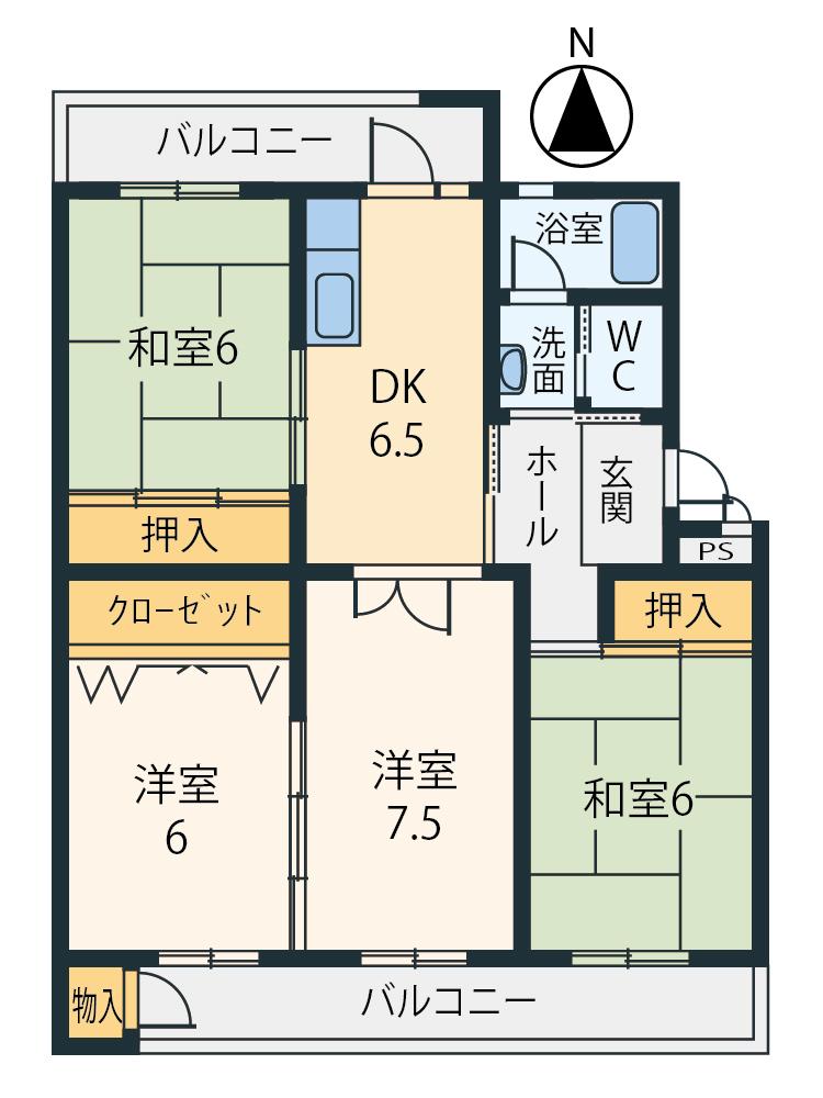 Aマンション８棟の間取り