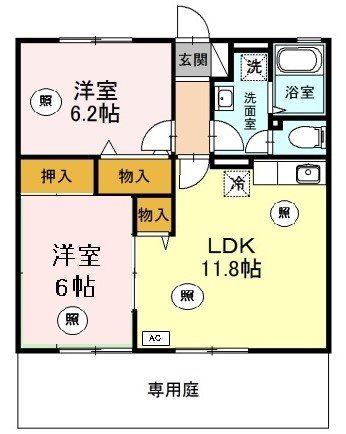 【姫路市網干区垣内西町のアパートの間取り】