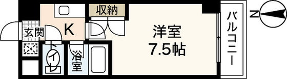 広島市西区大芝のマンションの間取り