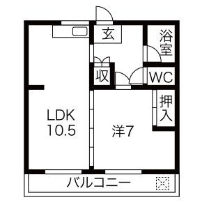 岡崎市宇頭町のマンションの間取り