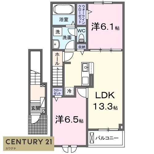 山陽小野田市桜のアパートの間取り