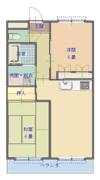 サニーコート堤Ｂ棟の間取り