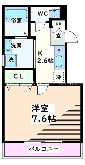 昭島市玉川町のマンションの間取り