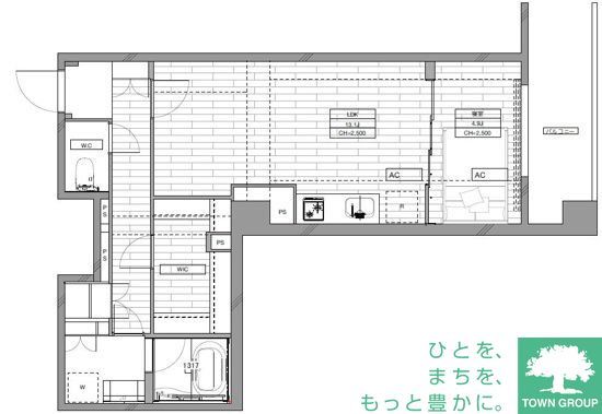 目黒区下目黒のアパートの間取り