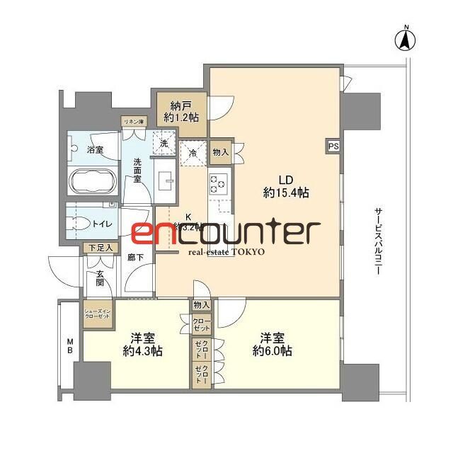 横浜市神奈川区鶴屋町のマンションの間取り