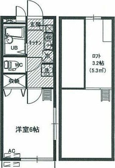 川口市東川口のアパートの間取り