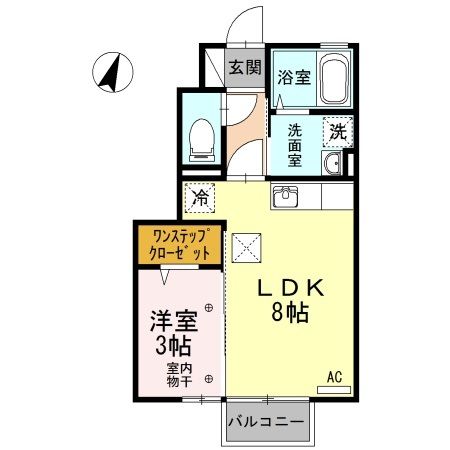 田村郡三春町字深田和のアパートの間取り